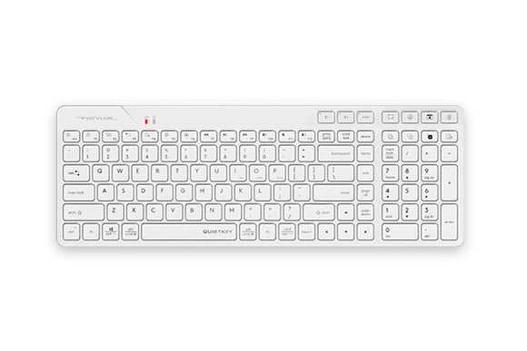 A4Tech Fstyler FBK27C AS Bluetooth & 2.4G Rechargeable Wireless Keyboard (White)