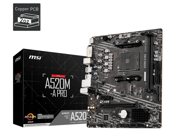 MSI A520M-A PRO AMD AM4 Gaming Motherboard