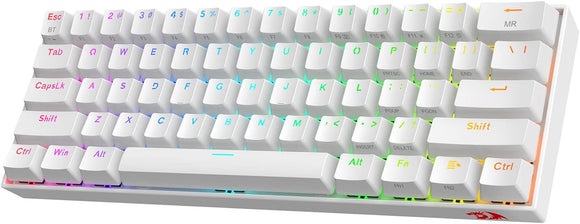 Redragon K530 PRO Draconic 60% Compact RGB, 61 Keys Tenkeyless Bluetooth 5.0 Wireless Mechanical Gaming Keyboard - WHITE