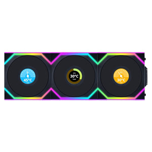 Lian Li 120mm UNI FAN SL Wireless LCD ARGB Triple Pack - BLACK