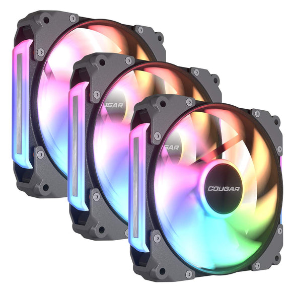Cougar APOLAR 120 ARGB REVERSE BLADE 3 Fan Pack - BLACK