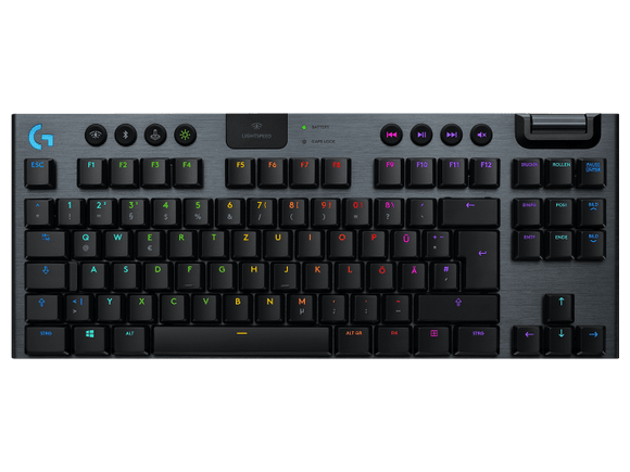 Logitech G915 TKL Tenkeyless Wireless RGB Mechanical Gaming Keyboard (Carbon Clicky)