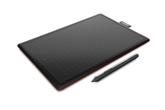 One by Wacom Medium Creative Pen Tablet Black Red USB