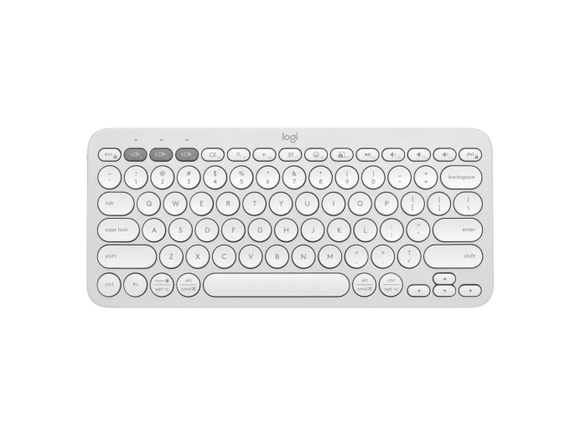 Logitech PEBBLE KEYS 2 K380S Multi-Device Bluetooth Wireless Keyboard (Tonal White)