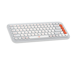 Logitech POP Icon Keys Wireless Keyboard - OFF WHITE & ORANGE