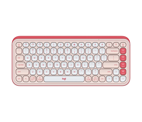 Logitech POP Icon Keys Wireless Keyboard - ROSE & OFF WHITE