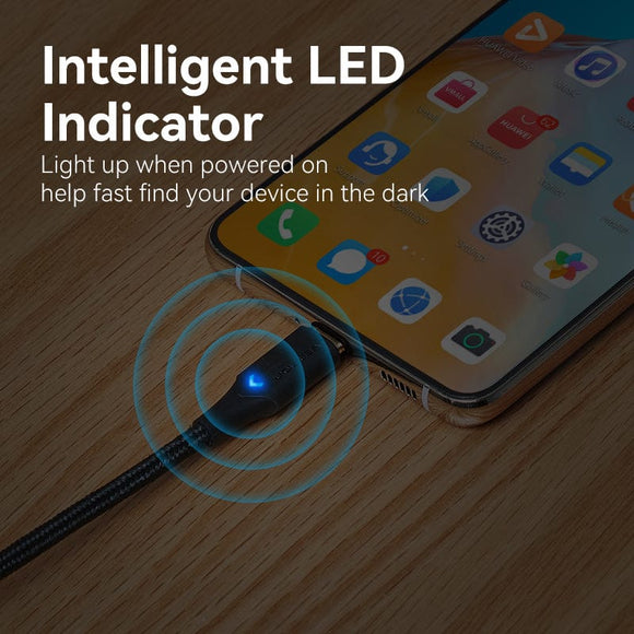 Vention Nylon Braided USB 2.0 C Male to C Male 3A Cable LED Type