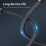 Vention Nylon Braided USB 2.0 C Male to C Male 3A Cable LED Type
