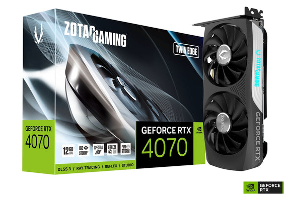 ZOTAC GAMING GeForce RTX 4070 Twin Edge NVIDIA DLSS 3 | IceStorm 2.0 | SPECTRA RGB Lighting | 12GB GDDR6X Video Graphics Card