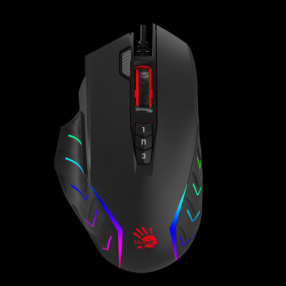 Bloody J95s 2-Fire RGB Animation Gaming Mouse (BLACK)